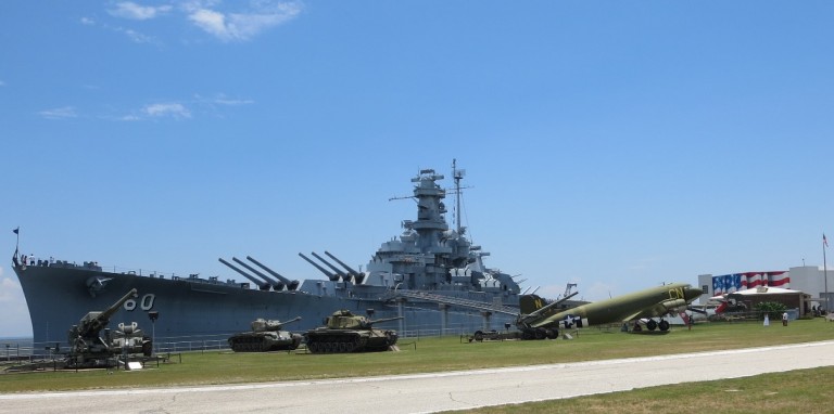 USS Alabama tanks and plane