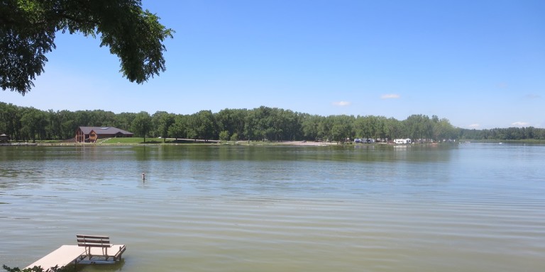 View of Blue Lake Onawa from the KOA campground
