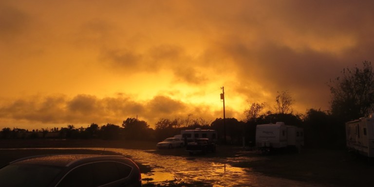 Lone Star RV Ranch sunset after the storms
