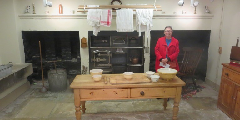 Connie in the old kitchen in Clitheroe Castle